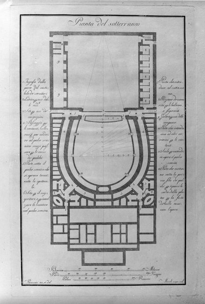 Grundriss des Theaters La Scala in Mailand ca. 1776-1778 (Stich) von Unknown artist