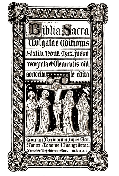 Biblia Sacra, Tournai 1881 - Biblia Sacra, Vulgatae Editionis, Sixit V. Pont. Max. Jussu recognita ed ed Clementis VIII auctorita von Unknown artist