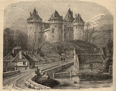 Schloss Combourg - Ille-et-Vilaine Bretagne - Gravur in „PATRIE - BESCHREIBUNG DER MALERISCHEN FRANKREICH IN 6 BÄNDEN VON LUCIEN HUARD - Ende des 19. Jahrhunderts von Unknown artist
