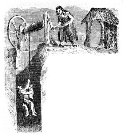 Kinderabstieg in eine Kohlenmine in England, um 1840 von Unknown artist