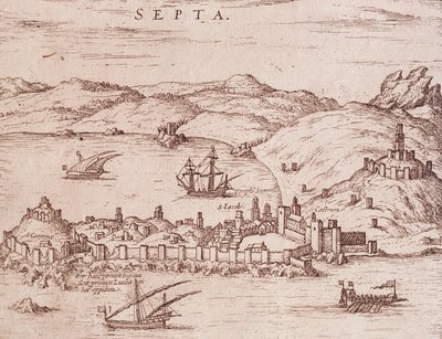 Stadt Septa (Ceuta) im frühen 17. Jahrhundert, Gravur, Marokko von Unknown artist