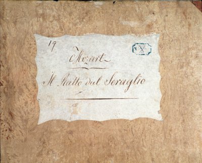 Titelblatt der Partitur für Die Entführung aus dem Serail, Oper von Mozart, Lichtenthal-Version (1838) von Unknown artist