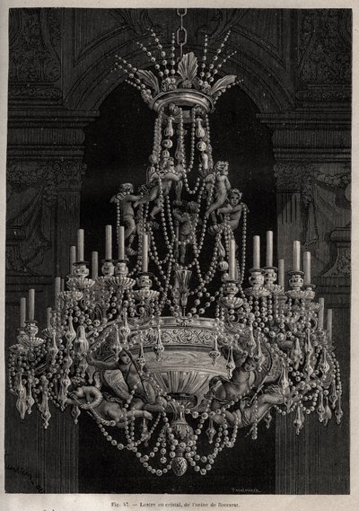 Kristallleuchter aus der Baccarat-Fabrik - Gravur in 