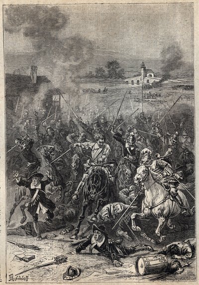 Das Massaker an den Puritanern - Illustration des 19. Jahrhunderts für den historischen Roman „Die Puritaner von Schottland“ (Old Mortality) von Walter Scott (1771-1832) von Unknown artist