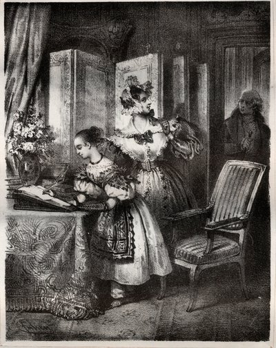 Gravur des 19. Jahrhunderts für den Roman von Madame Cottin (Sophie Cottin Rostand) „Malvina“ - Private Sammlung von Unknown artist