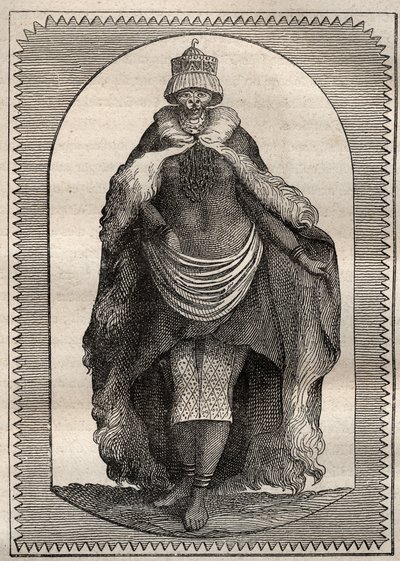 Expedition ins Landesinnere von Südafrika (1775) von Anders Sparrman (1748-1820): eine Hottentotin (Khoikhoi-Frau) - Illustration aus „Die großen Seefahrer des 18. Jahrhunderts“ von Unknown artist