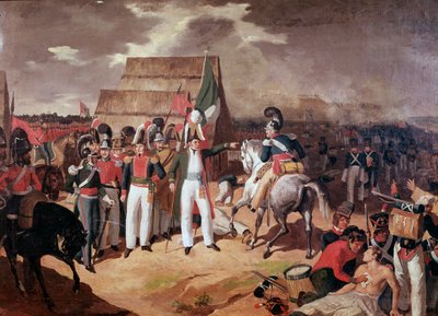 General Antonio Lopez de Santa Anna (1794-1876) mexikanischer Militär und Politiker während der Schlacht gegen die Spanier in Tampico von Unknown artist