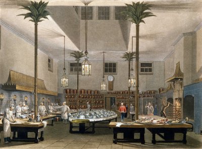 Grand Hotel: die Küchen des Great Pavillon Hotel in Brighton. 1850 von Unknown artist