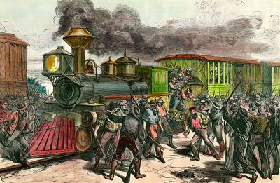 Streik auf der Eisenbahnlinie zwischen Baltimore und Ohio von Unknown artist