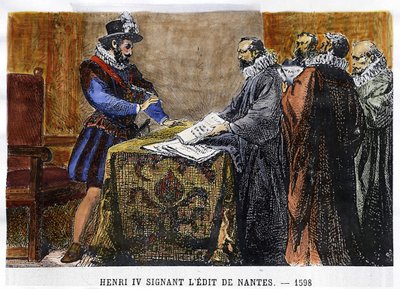 Heinrich IV. (1553 - 1610) unterzeichnete das Edikt von Nantes im Jahr 1598. von Unknown artist