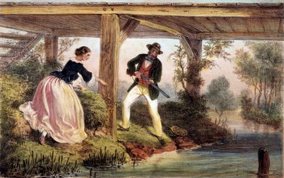 Hechtjagd in England. Gravur des 19. Jahrhunderts von Unknown artist