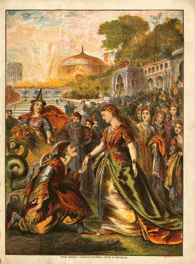Illustration aus: „Die Schöne und das Biest“, ca. 1880 von Unknown Artist