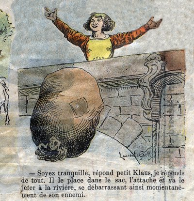 Illustration des späten 19. Jahrhunderts für das Märchen von Hans Christian Andersen „Groß Klaus und Klein Klaus“ von Unknown artist