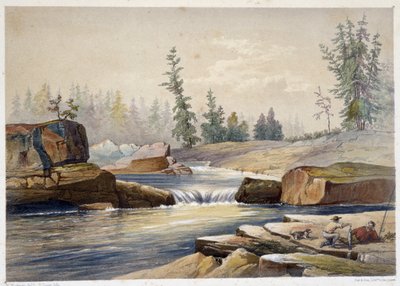 Die Papineau-Wasserfälle - in „Sketches on the Nipisaguit, a River of New Brunswick in America“ von William Hickman, ed. Halifax von Unknown artist