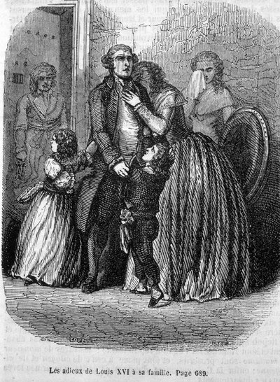 Die Fareeux von Ludwig XVI. an seine Familie (an Marie Antoinette und Ludwig XVII.) von Unknown artist