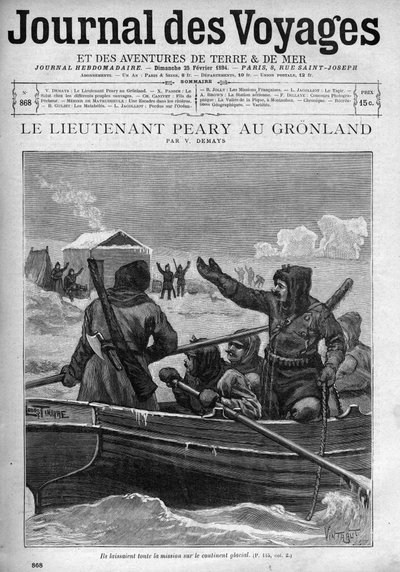 Leutnant Robert Edwin Peary in Grönland - Titelbild von „Le Journal des voyages“ 1894 von Unknown artist