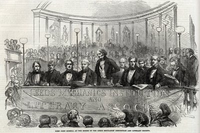 Lord John Russell (1. Earl Russell) (1792-1878) bei der Soiree der Leeds Mechanics