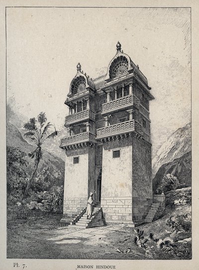 Hindu-Haus - Gravur von 1889 in „Histoire de l