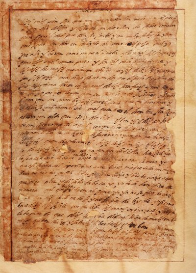 Manuskript. Brief Nr. 7 an die Nonnen von Beas de Segura (Carta nº 7 de S. Juan de la Cruz desde Málaga a las monjas de Beas de Segura). Papier. 18. November 1585. von Unknown artist