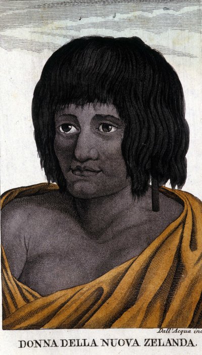 Maori-Frau aus Neuseeland. Gravur aus dem frühen 19. Jahrhundert. von Unknown artist