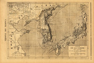 Karte von Korea, Japan und Ostchina. Gravur in „Le petit journal“ 3/09/1894. Selvas Sammlung. von Unknown artist