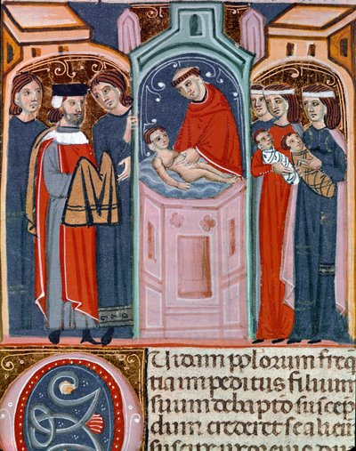 Miniatur-Taufszene aus dem Codex Justinianus von Unknown artist