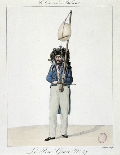 Musiker auf der Straße: der italienische Grimacier - Gravur, Carnavalet von Unknown artist