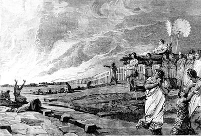 Nero beobachtet das Feuer von Rom von Unknown artist