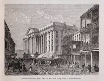 New Orleans: Hotel Saint-Charles - in „Le tour du monde“, 2. Semester 1876 von Unknown artist