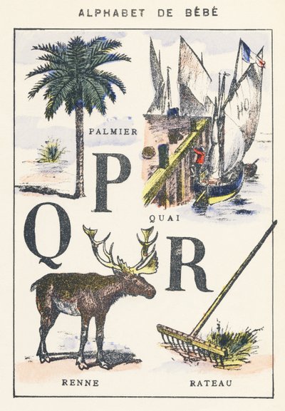 P Q R: Palme, Dock, Rentier, Rechen von Unknown artist