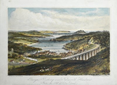Penryn, Flushing und Falmouth Häfen (vom Old Helton Road), ca. 1860-80 von Unknown artist