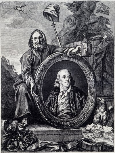 Porträt von Benjamin Franklin (1706 - 1790), amerikanischer Politiker, Memorialist, Pamphletist und Physiker von Unknown artist