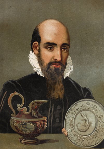 Porträt von Bernard Palissy (1510 - 1589). Chromolithographie des späten 19. Jahrhunderts, basierend auf „La Ciencia y sus Hombres“ von Louis Figuier. Barcelona 1881 von Unknown artist