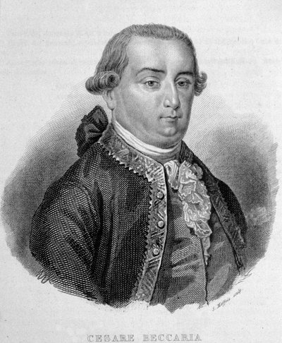 Porträt von Cesare Bonesana, Marquis de Beccaria (1738 - 1794), italienischer Jurist von Unknown artist