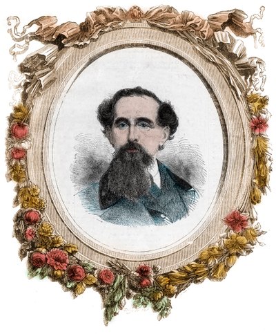 Porträt von Charles Dickens (1812-1870) englischer Schriftsteller, Gravur von Unknown artist
