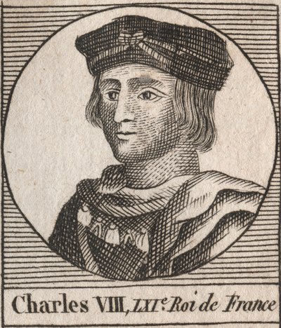 Porträt von Karl VIII. (1470-1498) französischer König der Valois-Dynastie - Karl VIII. (1470-98) König von Frankreich - Gravur aus „Instruction sur l