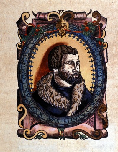 Porträt von Conrad Gesner (1516 - 1565) Zürcher Arzt nach der Historia Animalium von Conrad Gesner, Tiguri 1560. Biblioteca nazionale Braidense. Mailand von Unknown artist