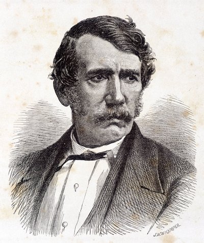 Porträt von David Livingstone, britischer Missionar und Entdecker (1813-1873) - in „Tour du Monde“, 2. Halbjahr 1875 von Unknown artist