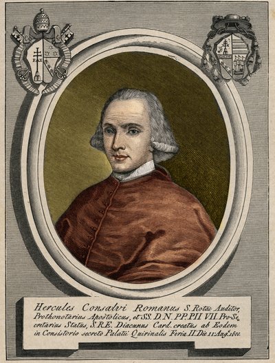 Porträt von Ercole Consalvi, Kardinalstaatssekretär von Pius VII. Gravur des 19. Jahrhunderts von Unknown artist