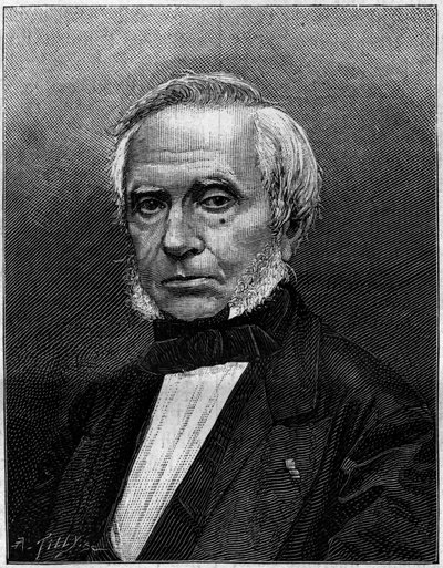 Porträt von Eugene Bourdon (1808-1884), französischer Ingenieur, Erfinder des "Bourdon-Manometers" zur Druckmessung. Gravur in "Nature. Revue des sciences et de ses applications aux arts et à l
