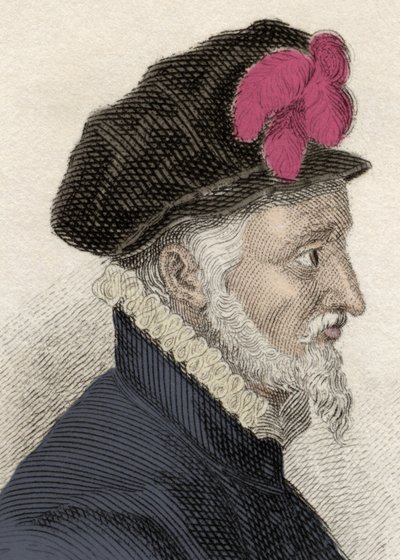 Porträt von Fadrique Alvarez de Toledo y Enriquez de Guzman (1537-1583), genannt Don Fadrique, vierter Herzog von Alba, Herzog von Huescar, Marquis von Coria und Großkomtur des Ordens von Calatrava. Gravur des 19. Jahrhunderts von Unknown artist