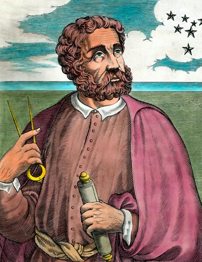 Porträt von Fernand de Magellan (1480-1521), portugiesischer Navigator - Stich des 16. Jahrhunderts - Privatsammlung von Unknown artist
