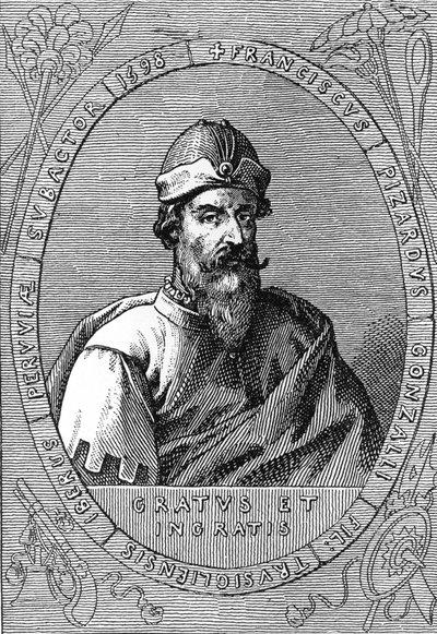 Porträt von Francisco Pizarro (auf Französisch François Pizarre) von Unknown artist