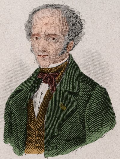 Porträt von François René, Vicomte de Chateaubriand (1768-1848), französischer Schriftsteller. Gravur von 1876. von Unknown artist