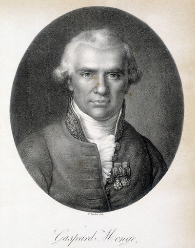 Porträt von Gaspard Monge, Comte de Peluse (1746 - 1818), französischer Mathematiker - Gravur von Unknown artist