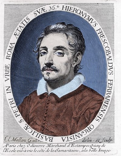 Porträt von Girolamo (oder Gerolamo) Frescobaldi (1583 - 1643) italienischer Komponist. von Unknown artist