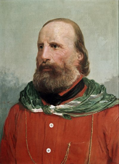 Porträt von Giuseppe Garibaldi in rotem Hemd von Unknown Artist