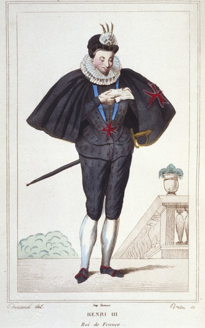 Porträt von Heinrich III. (1551 - 1589), König von Frankreich (Stich von 1830) von Unknown artist
