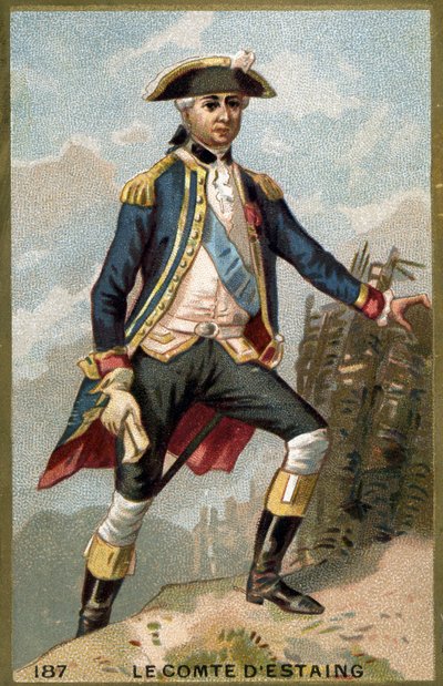 Porträt von Jean Baptiste, Graf von Estaing (1729 - 1794), französischer Admiral. Chromolithographie des 19. Jahrhunderts. von Unknown artist