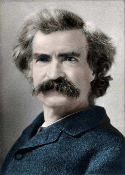 Porträt von Mark Twain (Samuel Langhorne Clemens) (1835-1910) Amerikanischer Autor von Unknown artist